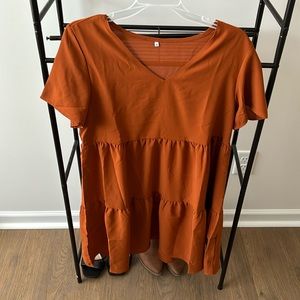 COPY - NWOT Tiered burnt orange dress size medium